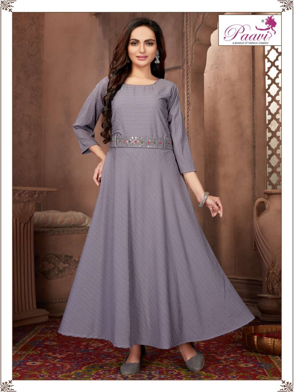 PAAVI LEYSA GEORGETTE with inner KURTI CATALOG WHOLESALER BEST RATE