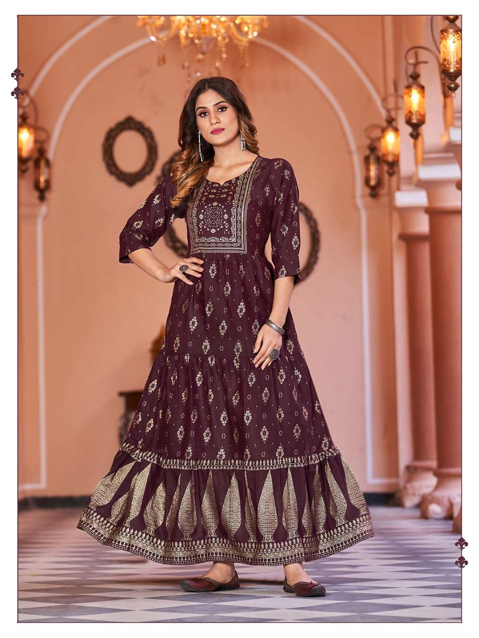 sukumari by banwery rayon big sizes long gown exporter kc surat