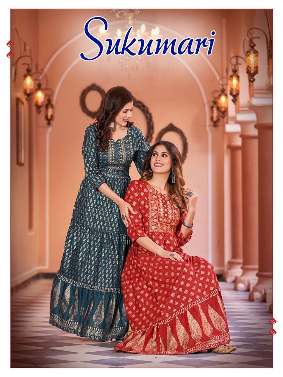 sukumari by banwery rayon big sizes long gown exporter kc surat