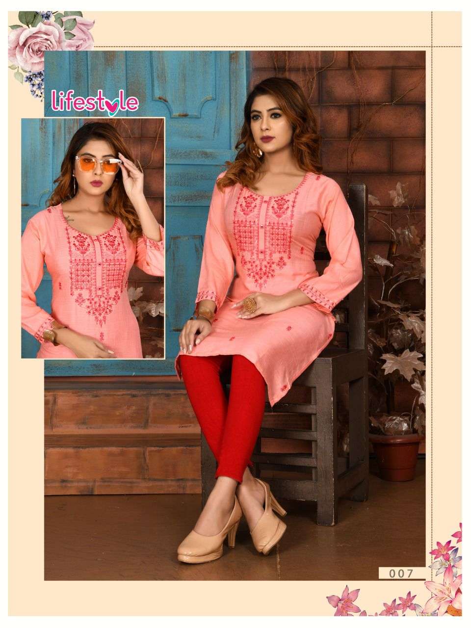 TRENDY LIFESTYLE 2 RAYON SLUB WITH WORK KURTI CATALOG WHLESALER BEST RATE