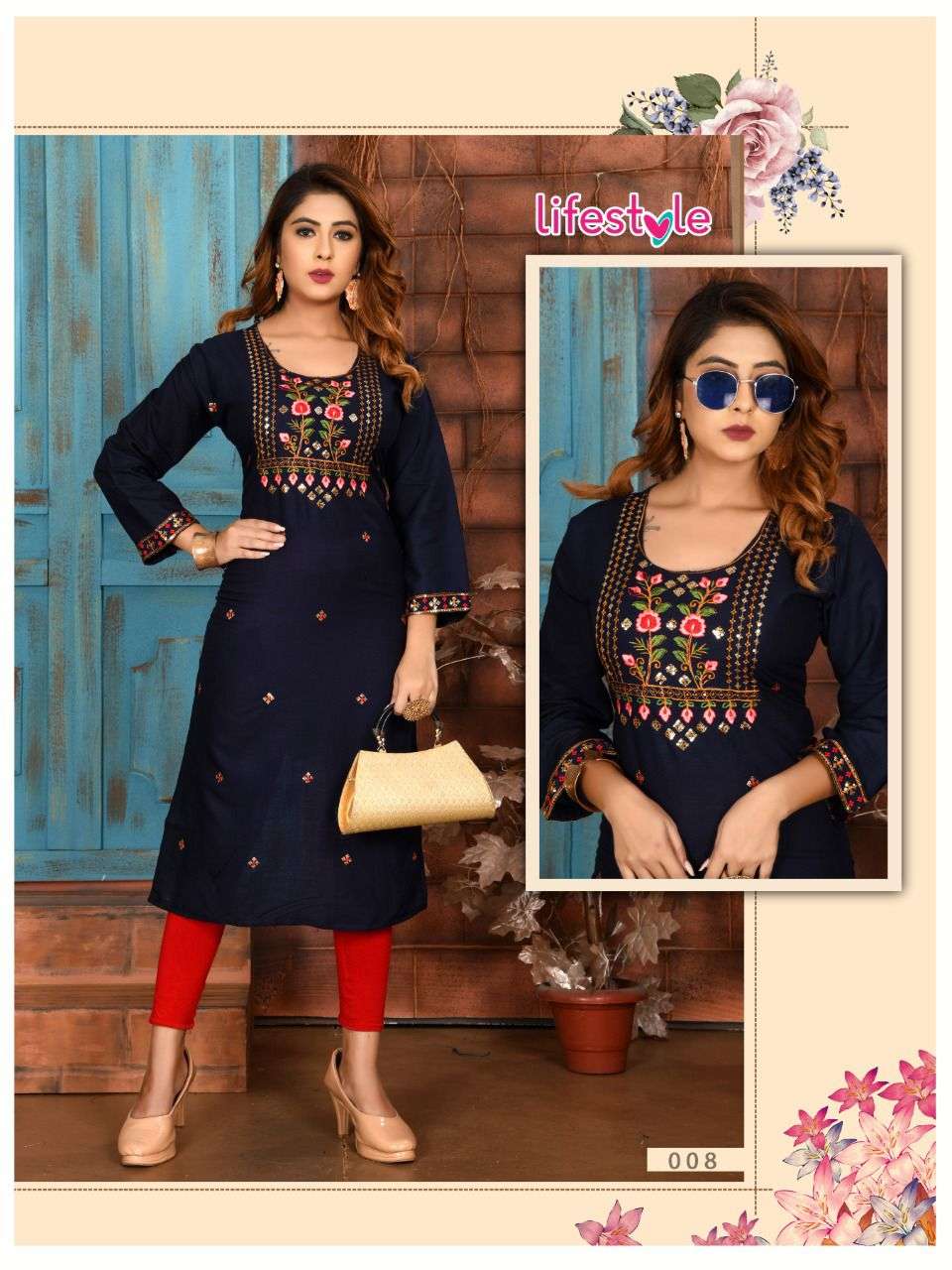 TRENDY LIFESTYLE 2 RAYON SLUB WITH WORK KURTI CATALOG WHLESALER BEST RATE
