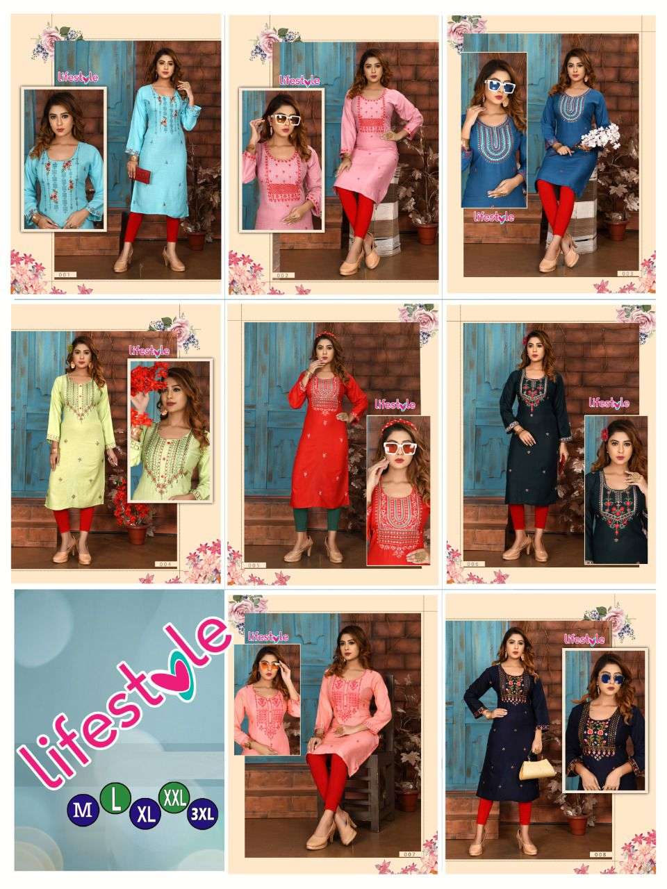 TRENDY LIFESTYLE 2 RAYON SLUB WITH WORK KURTI CATALOG WHLESALER BEST RATE