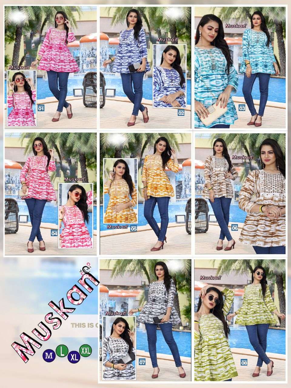 TRENDY MUSKAN RAYON SHORT TOP CATALOG WHOLESALER BEST RATE
