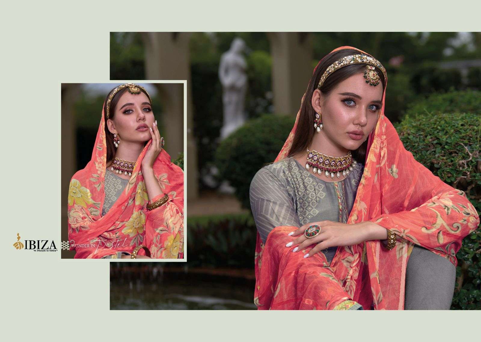 ibiza present heritage pure bambarg designer digital printed fancy suits