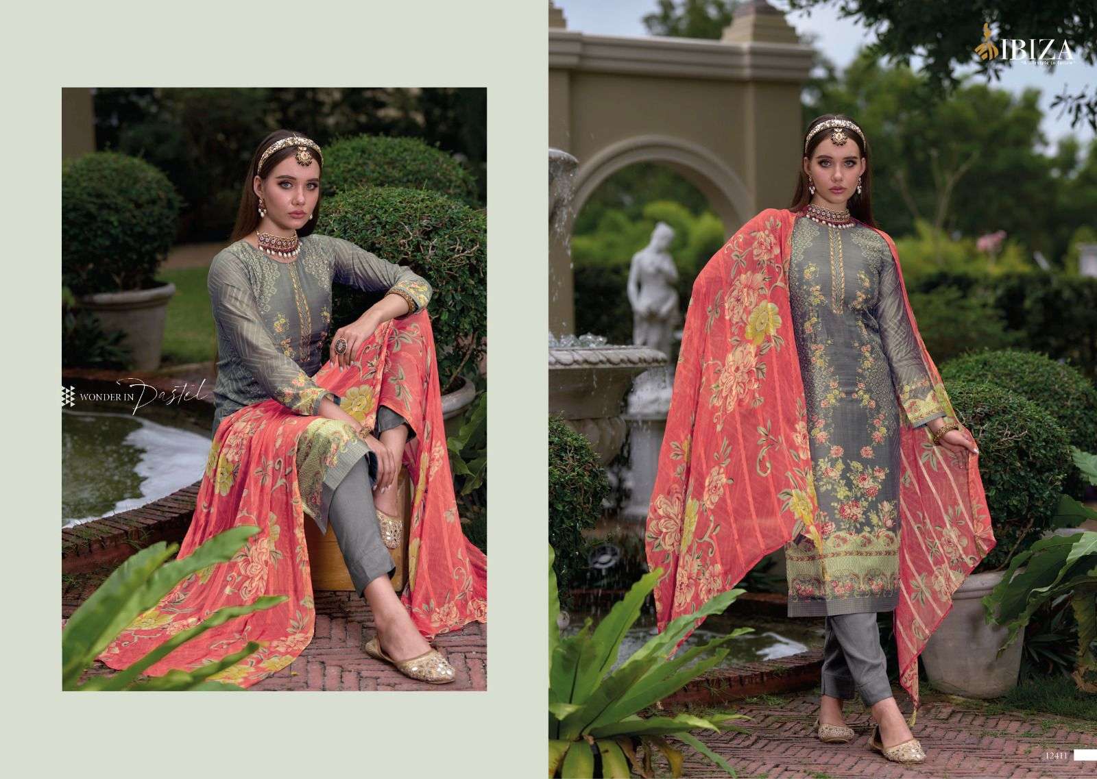 ibiza present heritage pure bambarg designer digital printed fancy suits