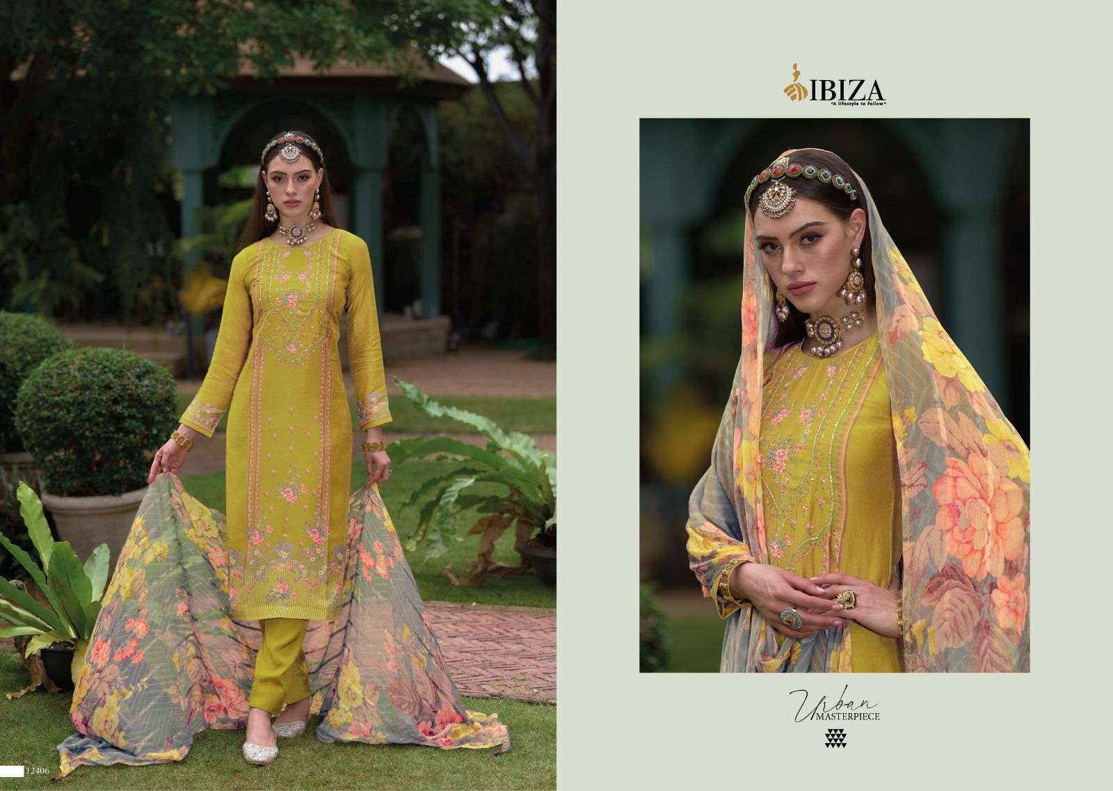 ibiza present heritage pure bambarg designer digital printed fancy suits