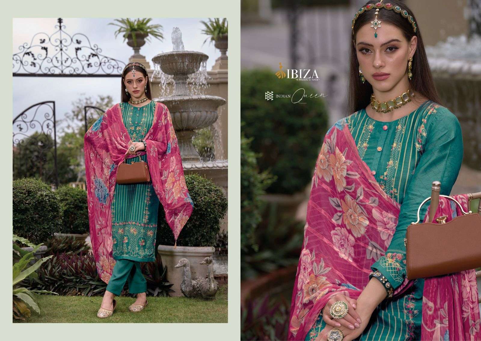 ibiza present heritage pure bambarg designer digital printed fancy suits