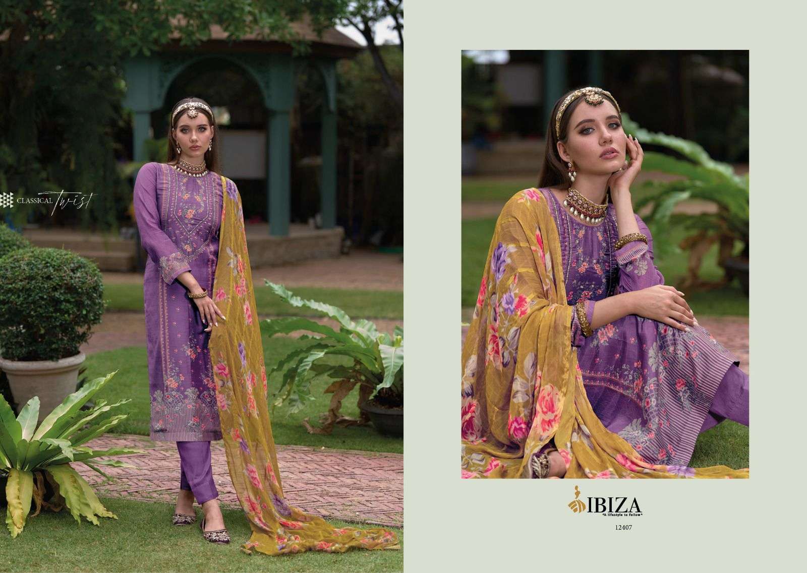 ibiza present heritage pure bambarg designer digital printed fancy suits