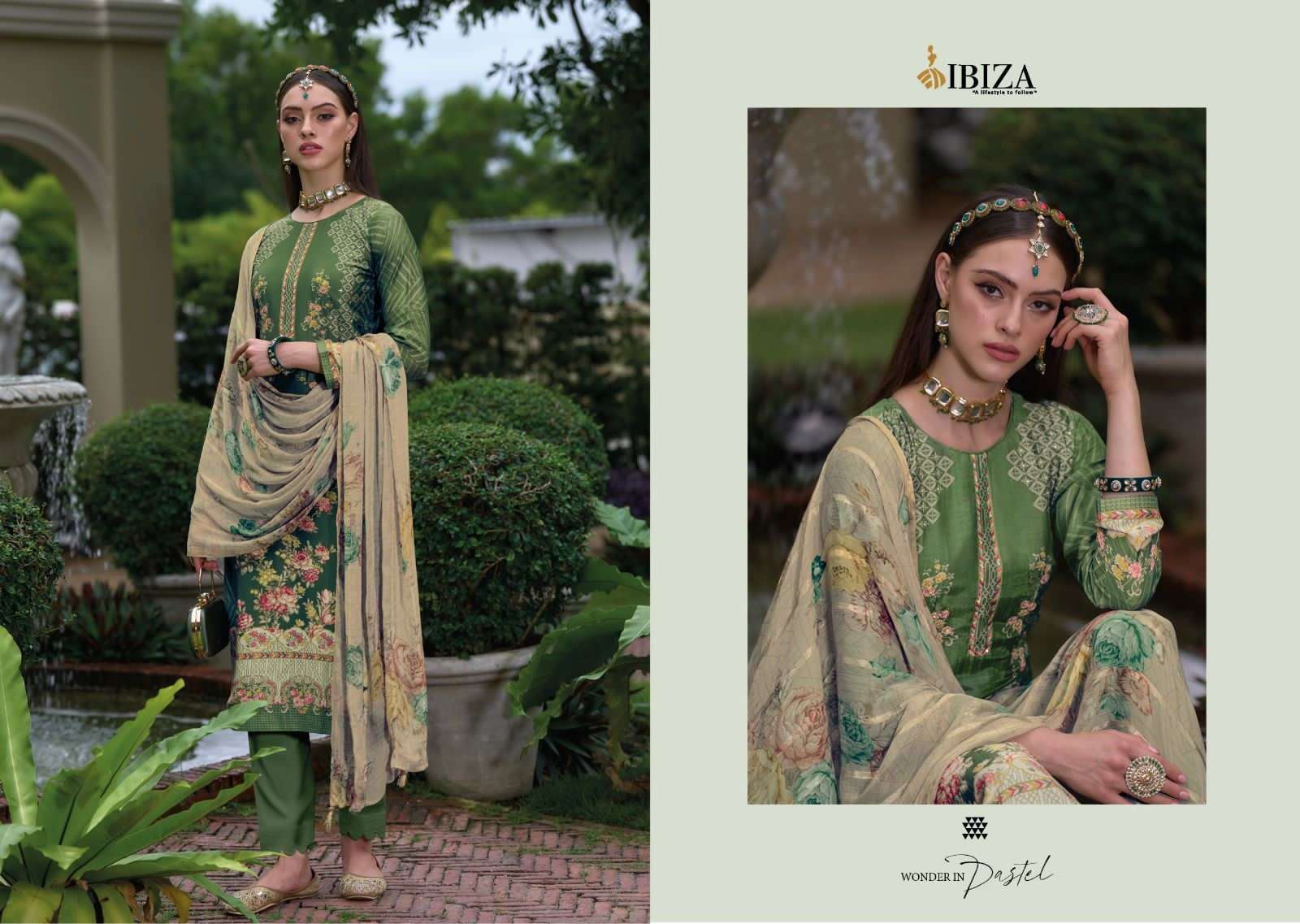 ibiza present heritage pure bambarg designer digital printed fancy suits