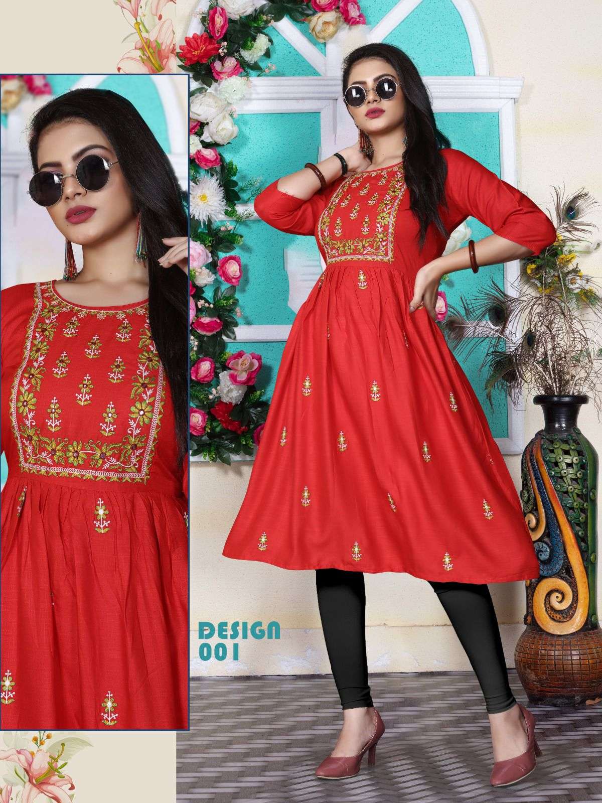 Aagya Glorious V.2 Rayon 14 Kg Embroidered Kurti with Chapti Pattern with All over and Galla Work KURTI CATALOG WHOLESALER BEST RATE