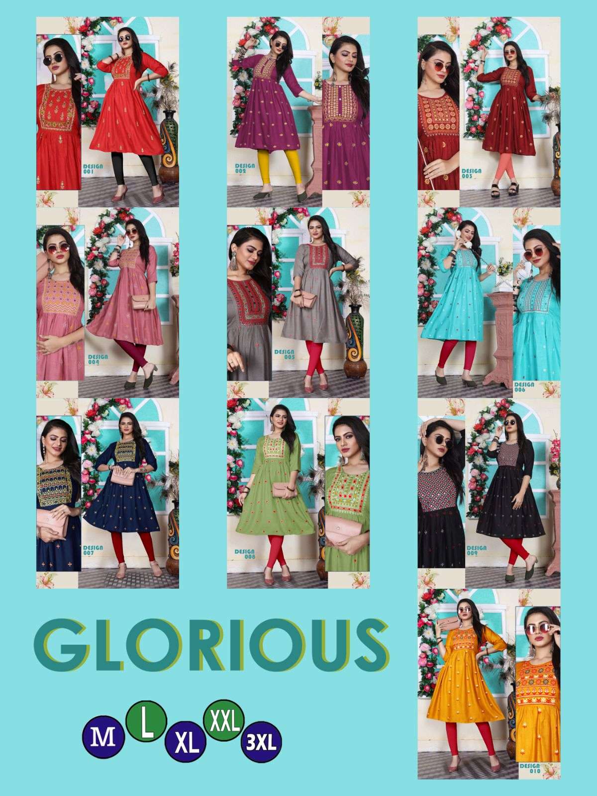 Aagya Glorious V.2 Rayon 14 Kg Embroidered Kurti with Chapti Pattern with All over and Galla Work KURTI CATALOG WHOLESALER BEST RATE