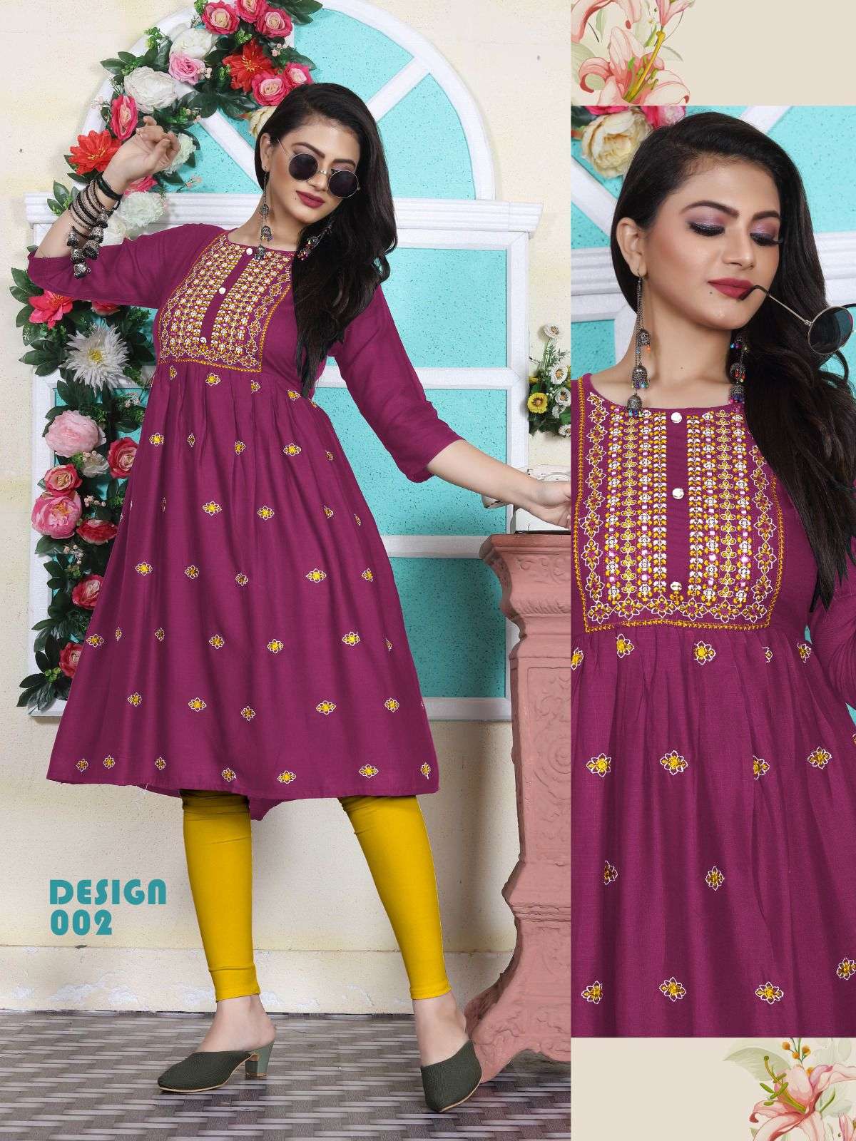 Aagya Glorious V.2 Rayon 14 Kg Embroidered Kurti with Chapti Pattern with All over and Galla Work KURTI CATALOG WHOLESALER BEST RATE