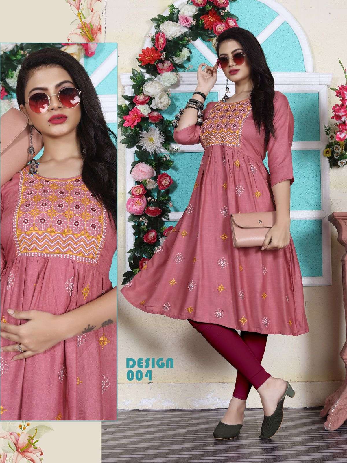 Aagya Glorious V.2 Rayon 14 Kg Embroidered Kurti with Chapti Pattern with All over and Galla Work KURTI CATALOG WHOLESALER BEST RATE