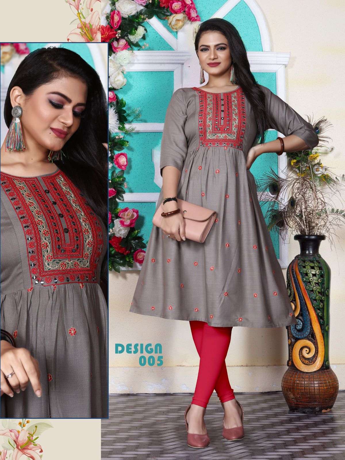 Aagya Glorious V.2 Rayon 14 Kg Embroidered Kurti with Chapti Pattern with All over and Galla Work KURTI CATALOG WHOLESALER BEST RATE