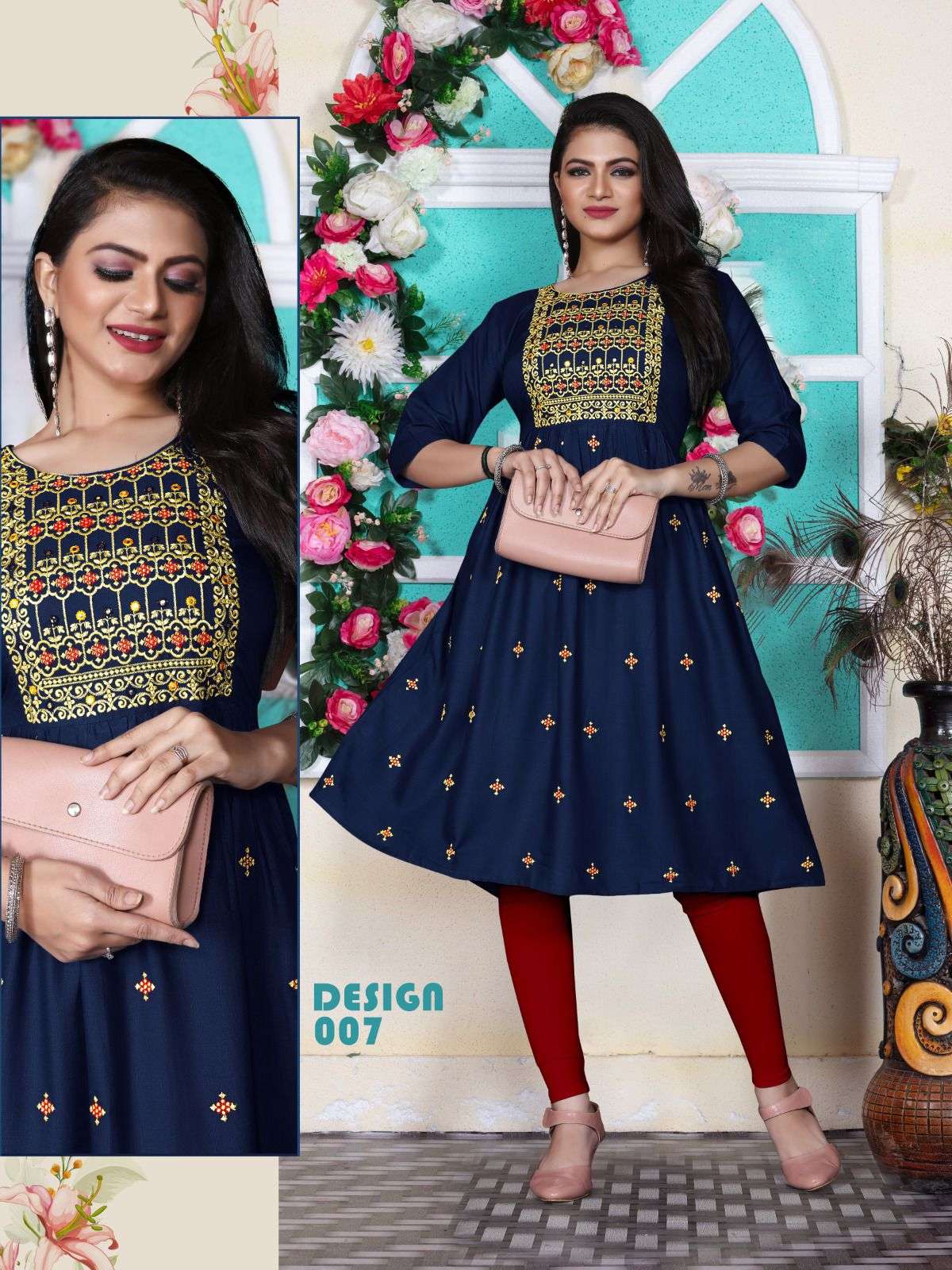 Aagya Glorious V.2 Rayon 14 Kg Embroidered Kurti with Chapti Pattern with All over and Galla Work KURTI CATALOG WHOLESALER BEST RATE