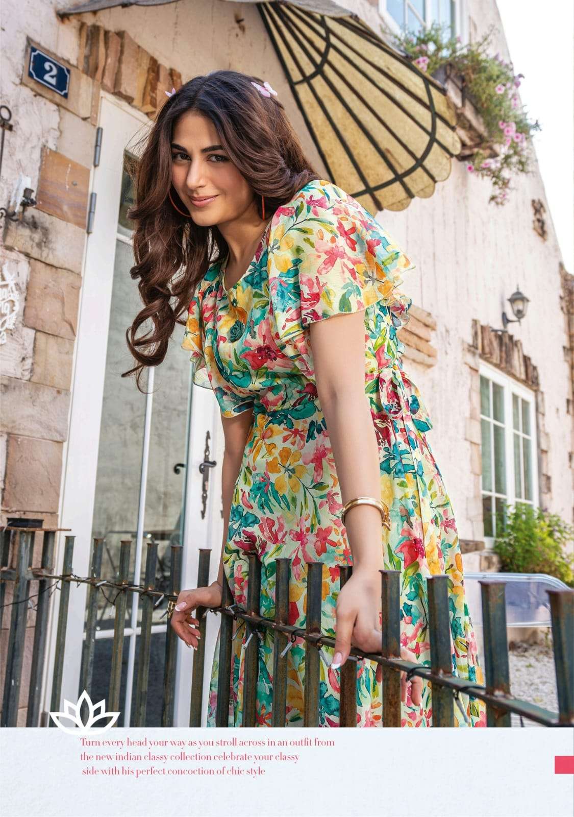 coral charm vol 2 by anju fabrics readymade long one piece dress catalouge 