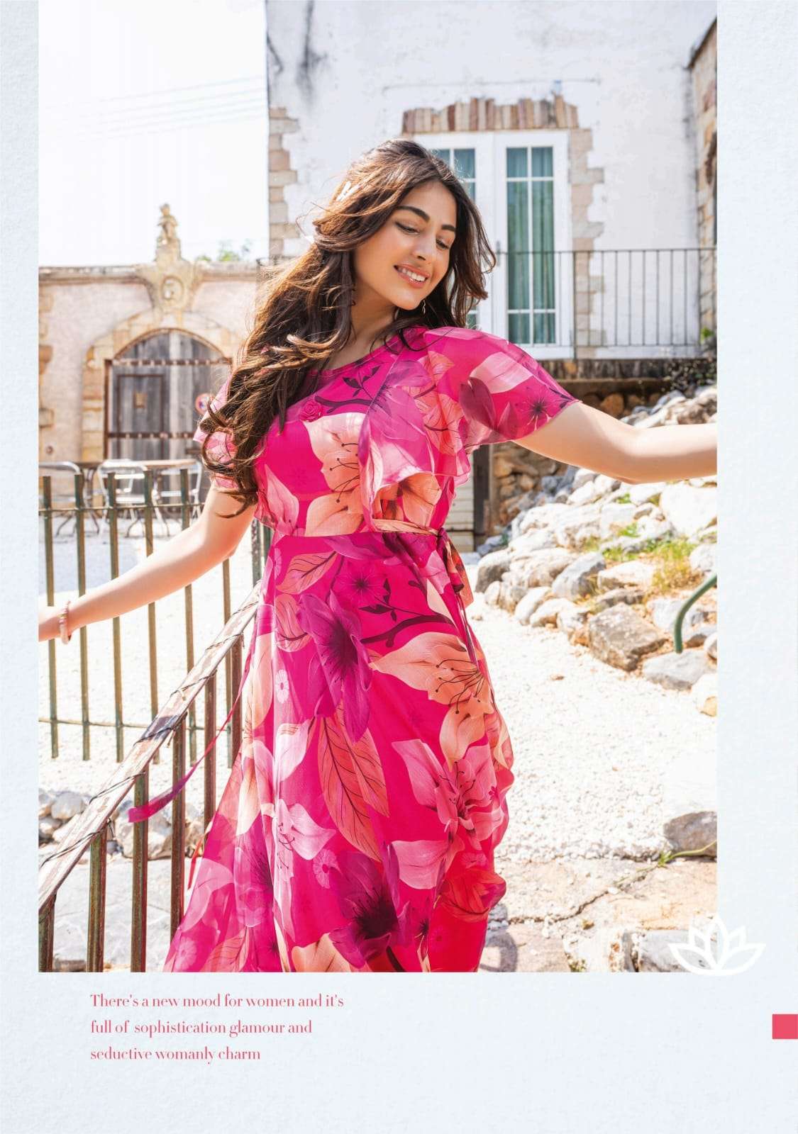 coral charm vol 2 by anju fabrics readymade long one piece dress catalouge 