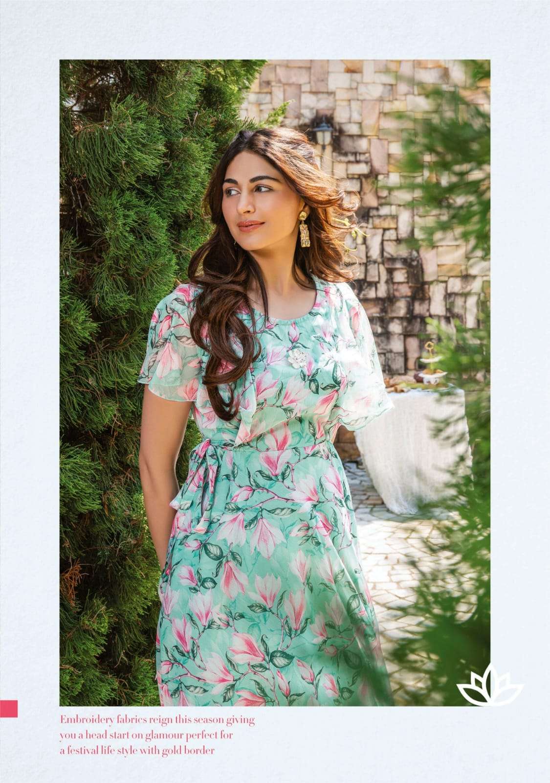 coral charm vol 2 by anju fabrics readymade long one piece dress catalouge 