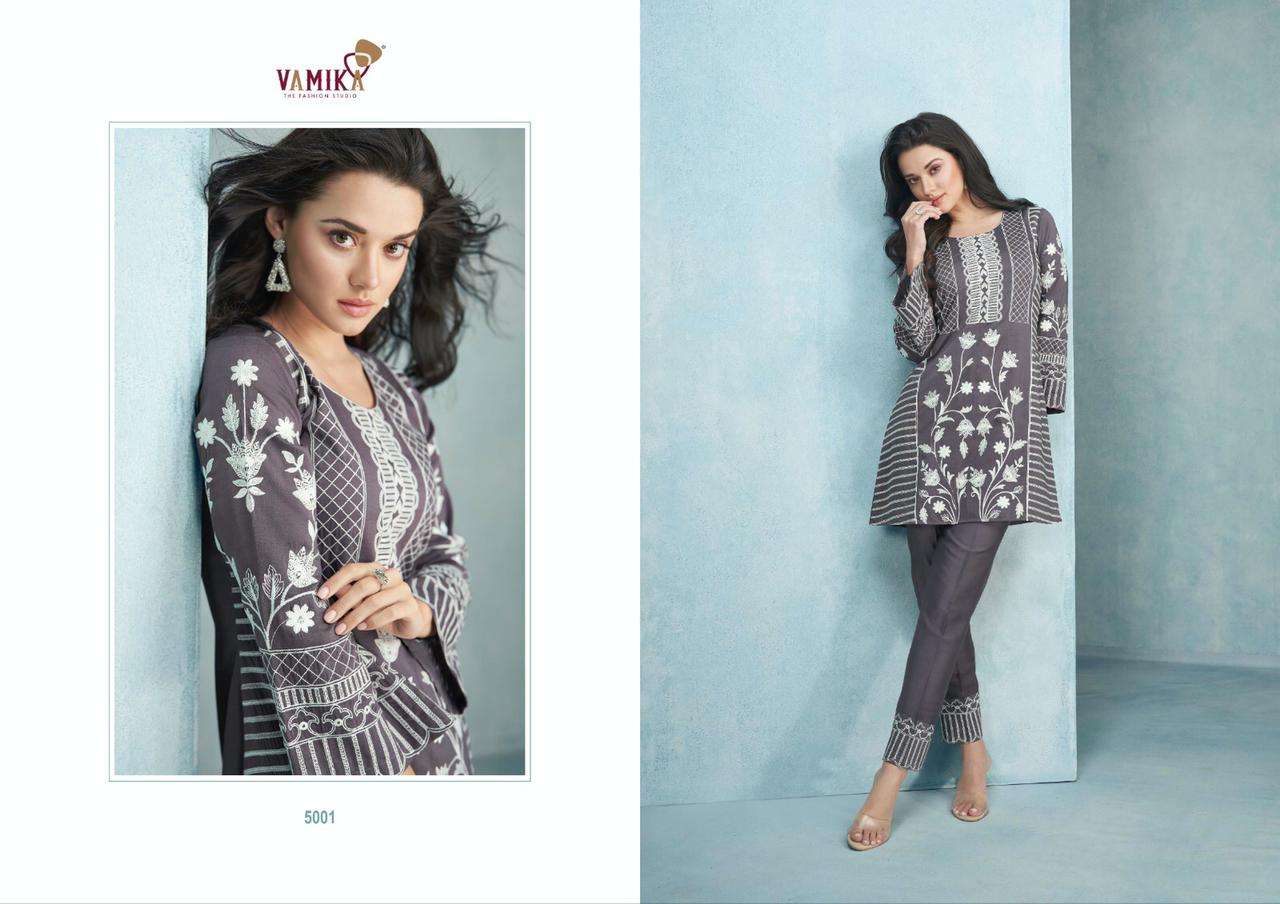 veera by vamika viscose rayon kurti with pant cord set