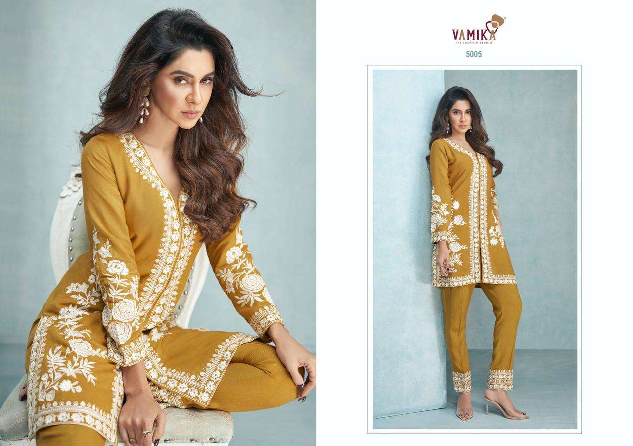 veera by vamika viscose rayon kurti with pant cord set
