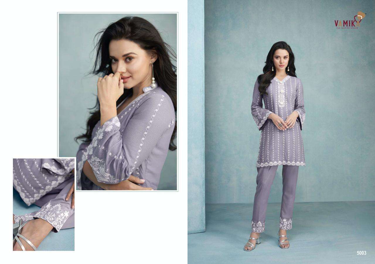 veera by vamika viscose rayon kurti with pant cord set