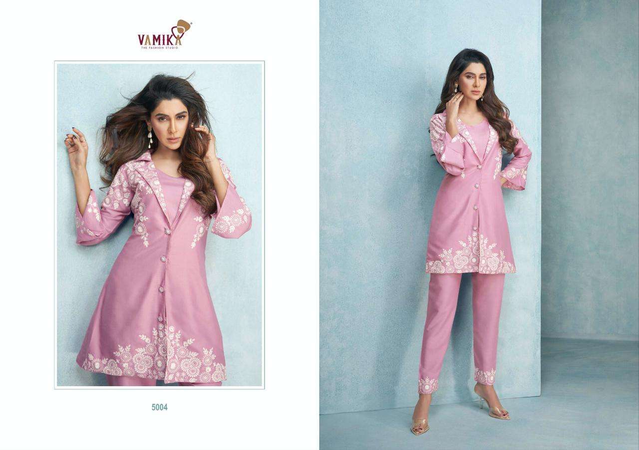 veera by vamika viscose rayon kurti with pant cord set