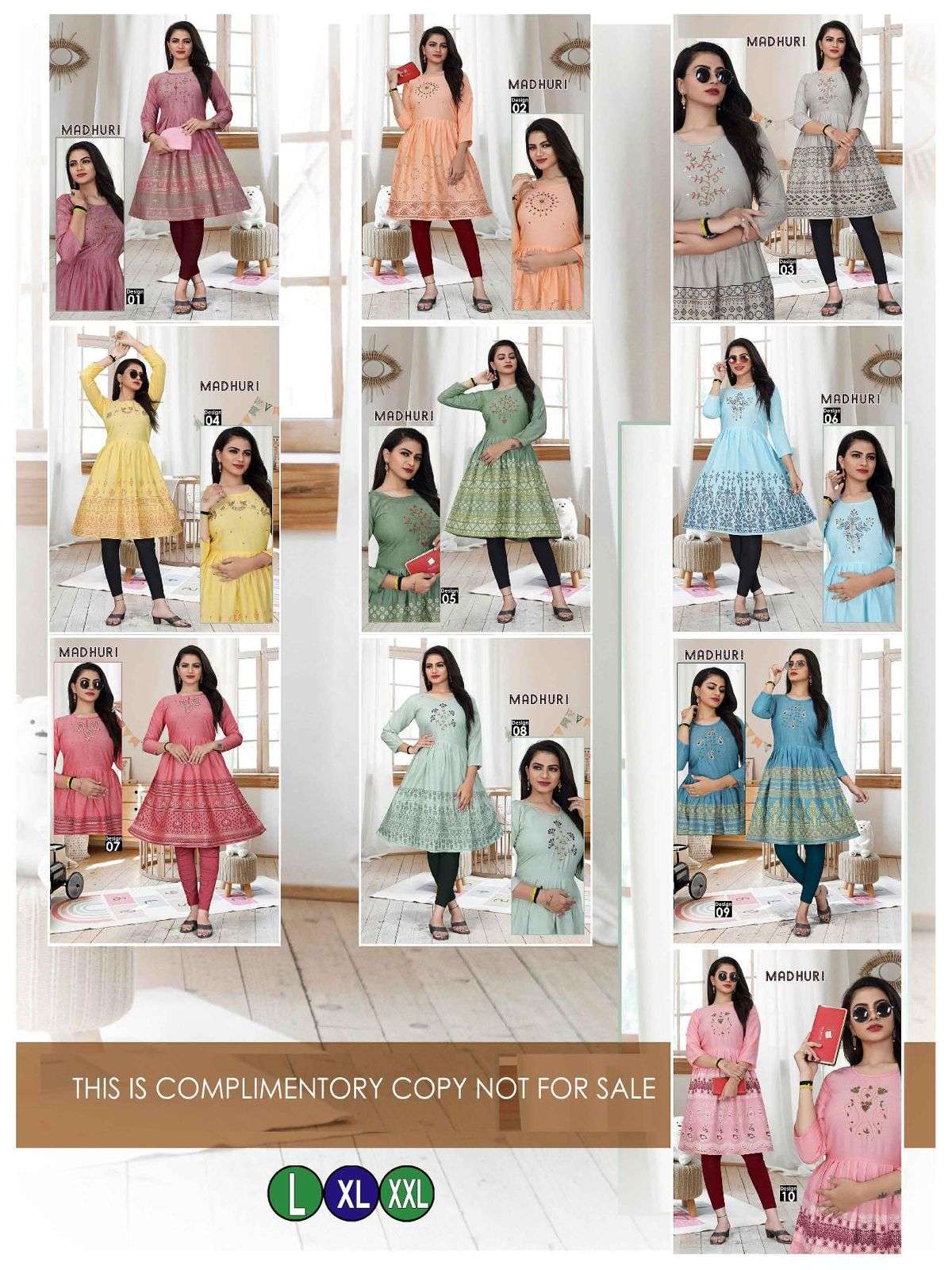 Beauty Queen Madhuri Two Tone Handwork with Block Work KURTI CATALOG WHOLESALER BEST RATE