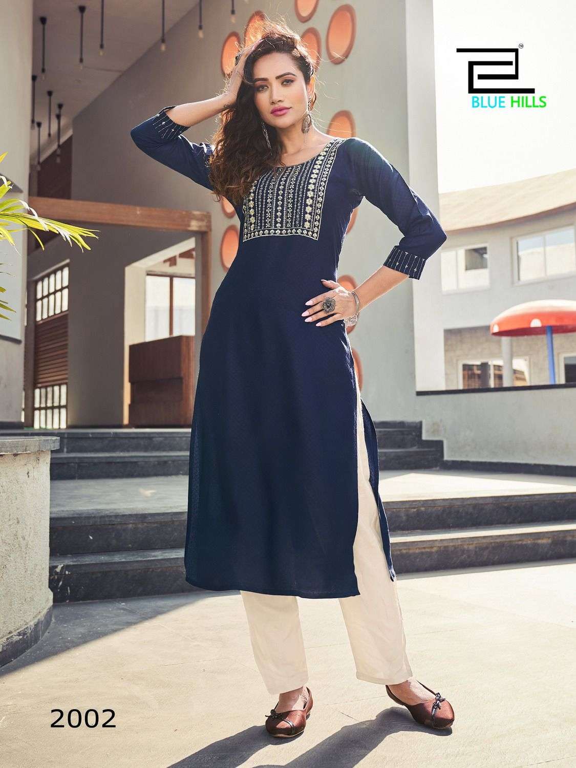 blue hills colorbar vol 20 zari embroidered straight cut fancy kurtis 
