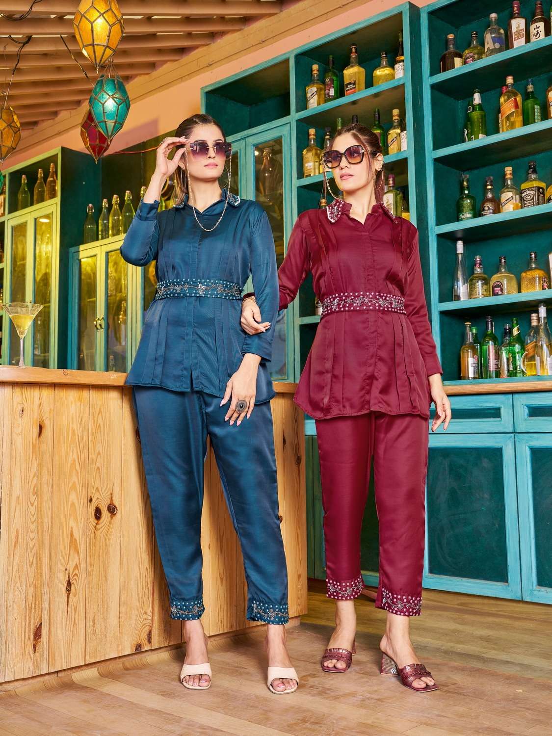 pr status elegant stylish kurta attach belt with pant cord set 