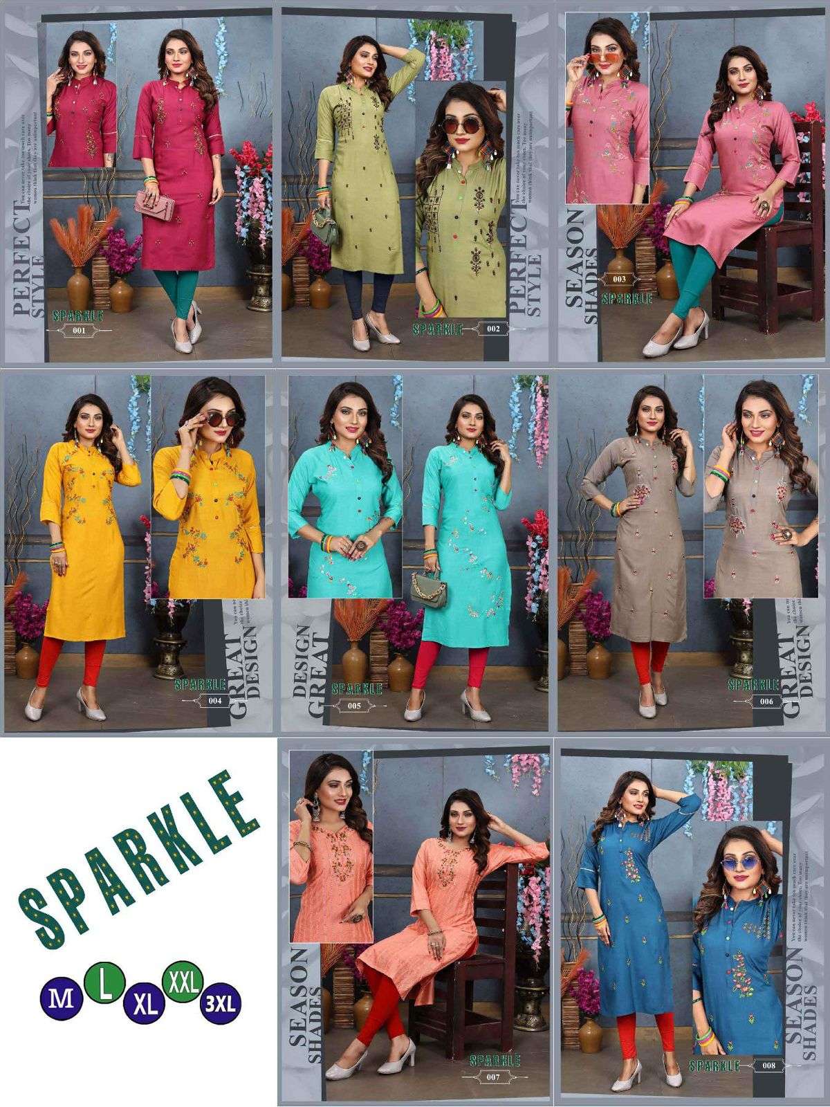 Trendy Agya Sparkle New Rayon Liquid Heavy Slub Embroidered Work, and Collar Kurti CATALOG WHOLESALER BEST RATE