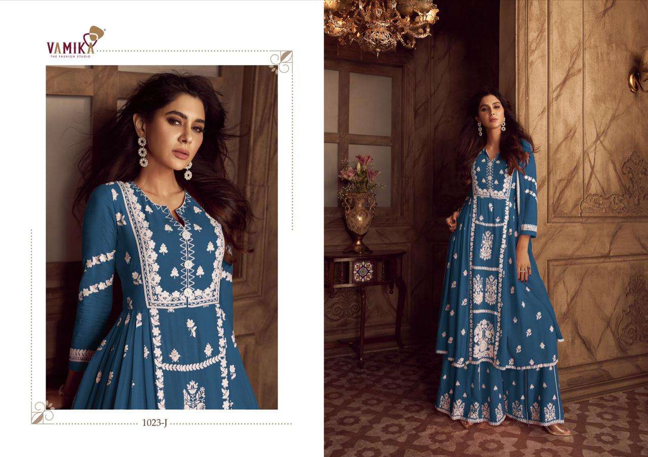 vamika lakhnavi vol 4 dark color readymade function wear plazo style salwar suit 