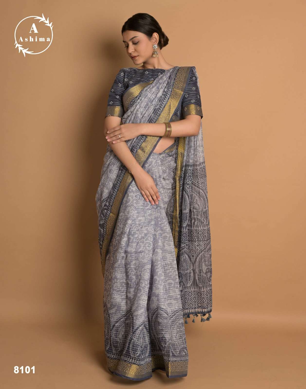 ashima kaatha cotton designer four design two matching colors saree with jari border collection 