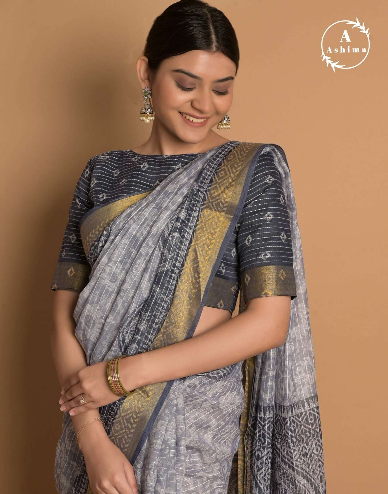 ashima kaatha cotton designer four design two matching colors saree with jari border collection 