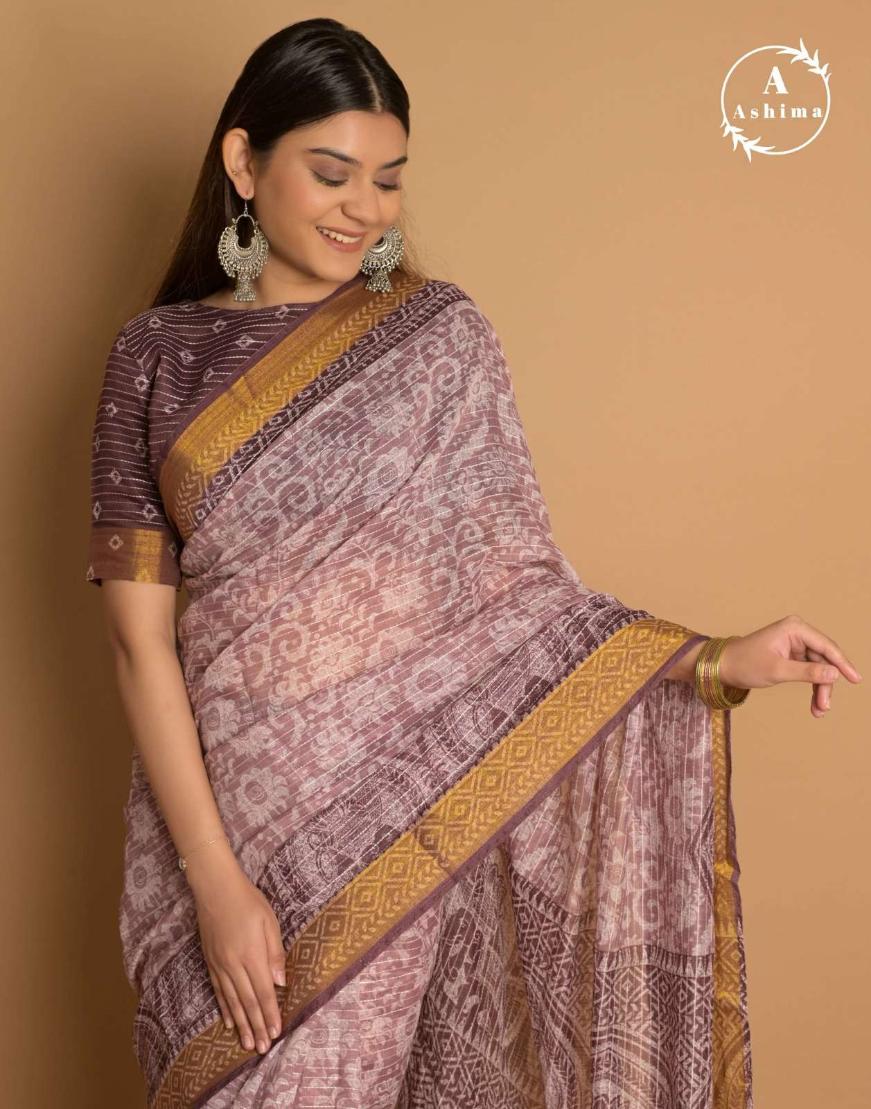 ashima kaatha cotton designer four design two matching colors saree with jari border collection 