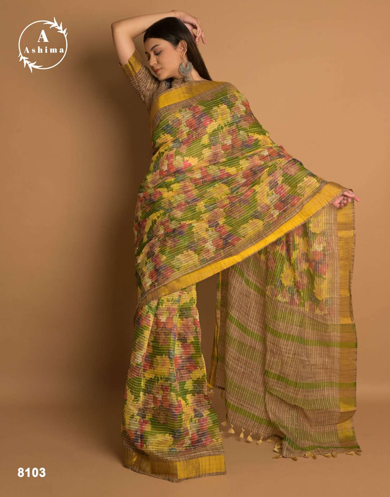ashima kaatha cotton designer four design two matching colors saree with jari border collection 