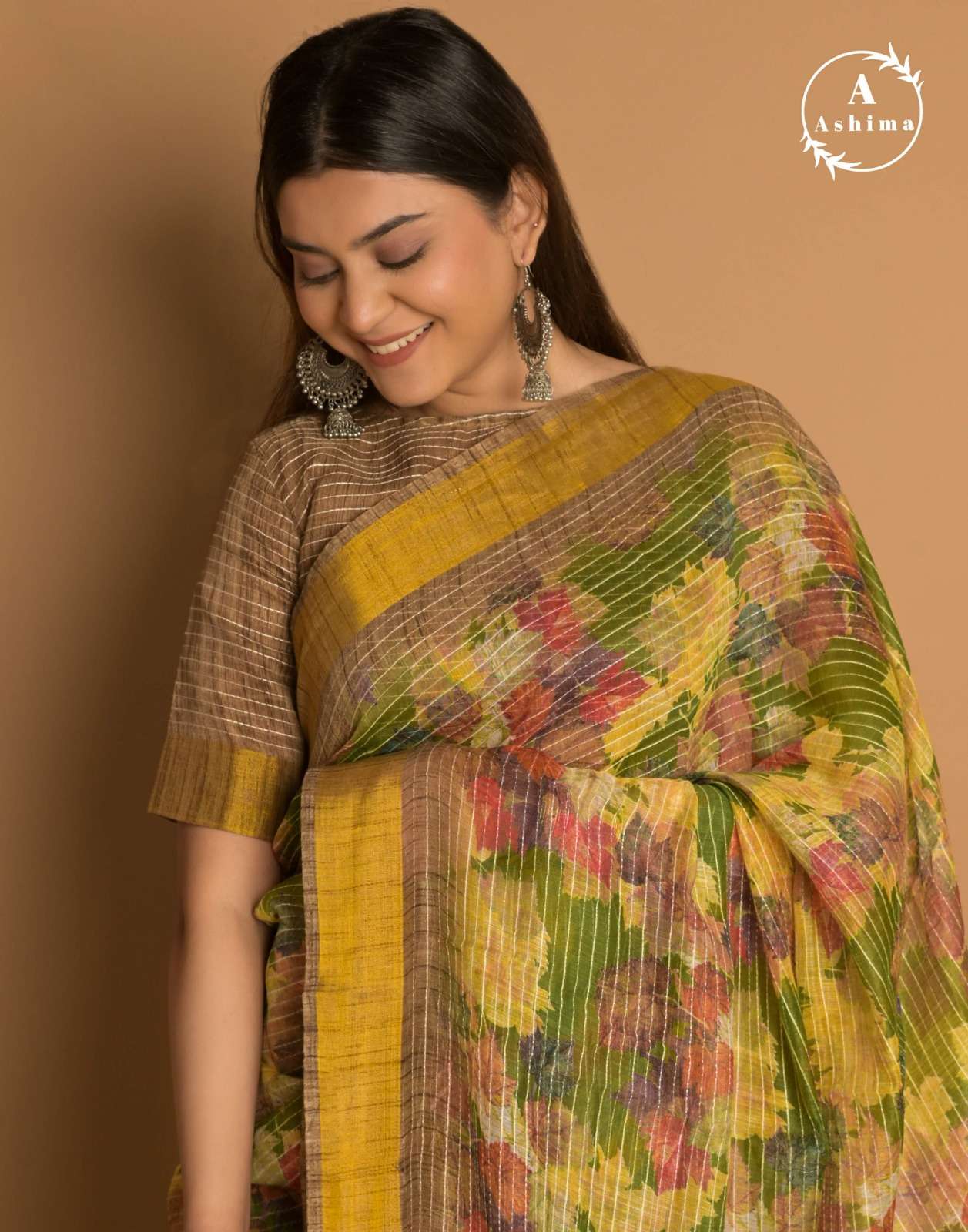 ashima kaatha cotton designer four design two matching colors saree with jari border collection 