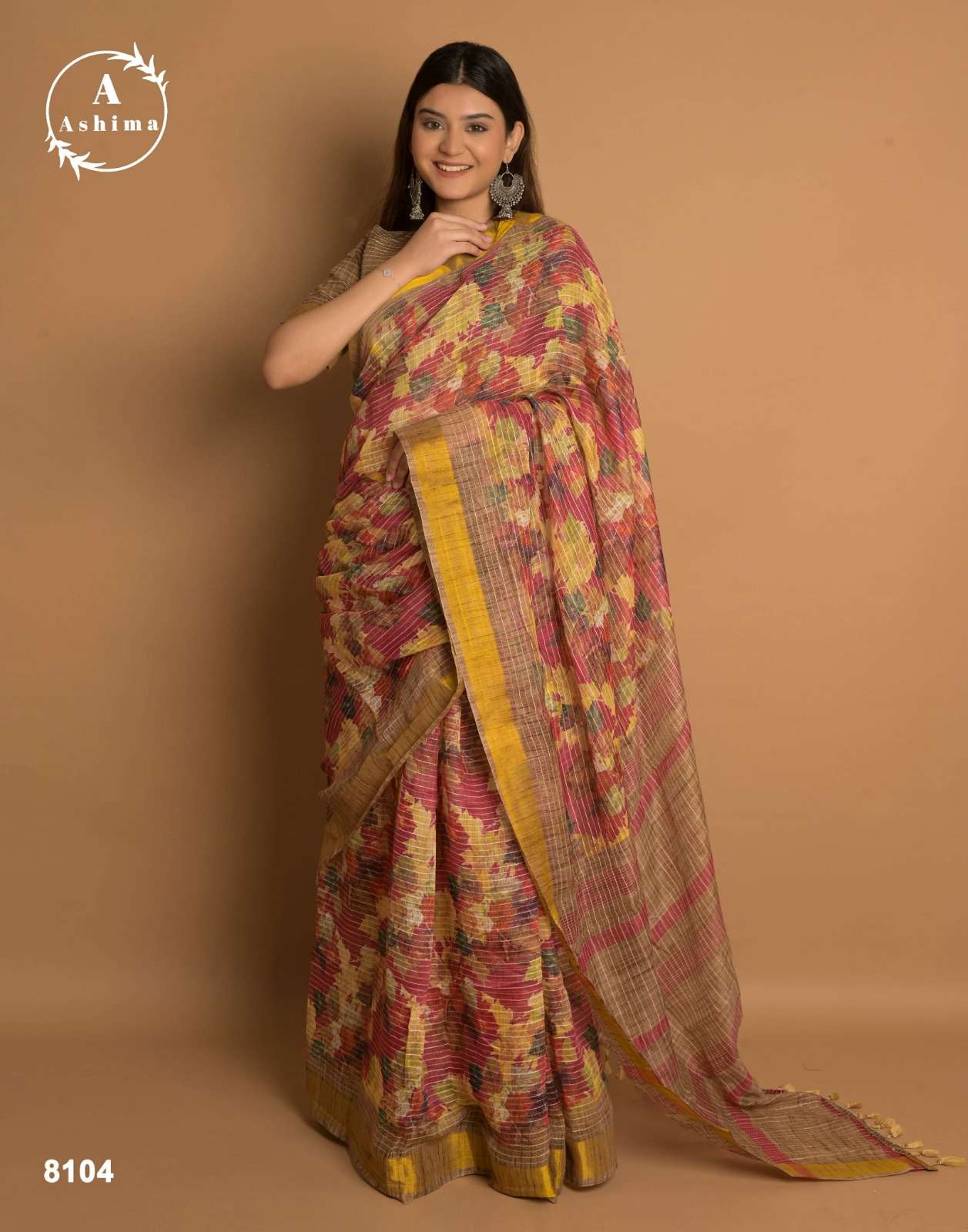 ashima kaatha cotton designer four design two matching colors saree with jari border collection 
