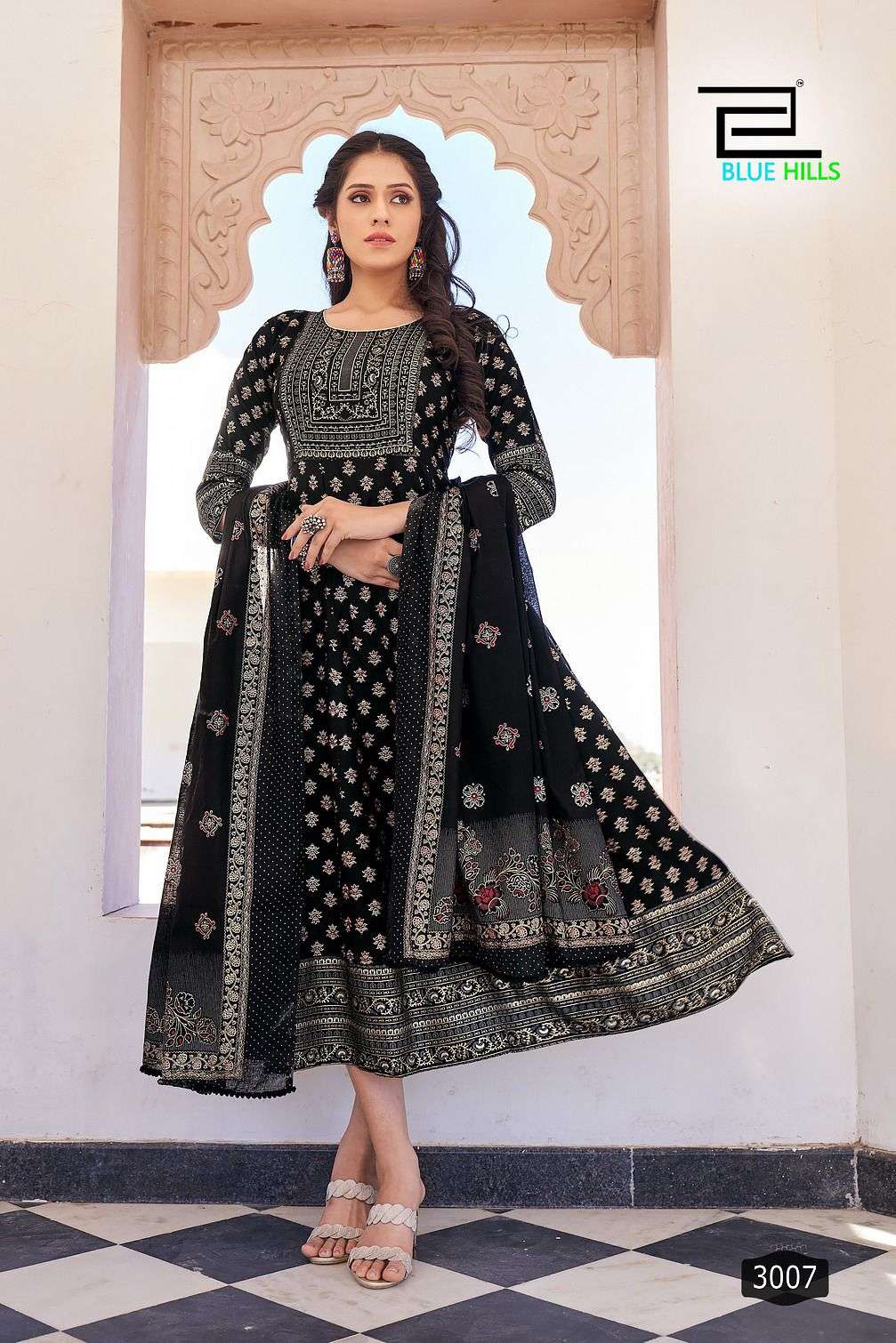 blue hills senorita vol 3 nx designer plus sizes long anarkali kurti with dupatta