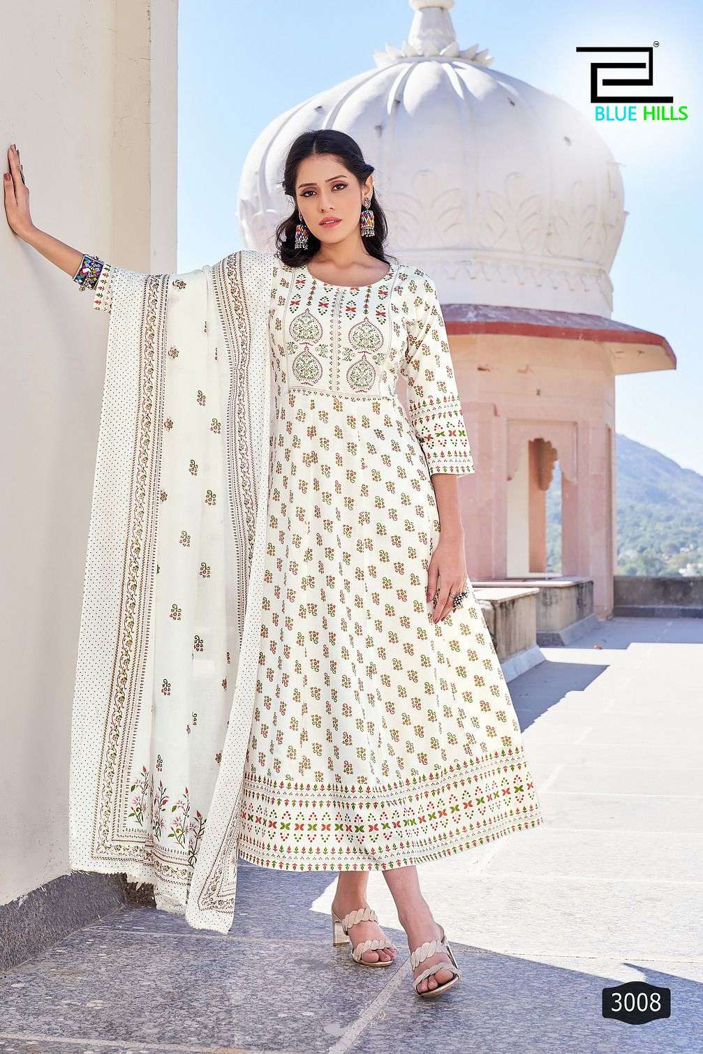 blue hills senorita vol 3 nx designer plus sizes long anarkali kurti with dupatta