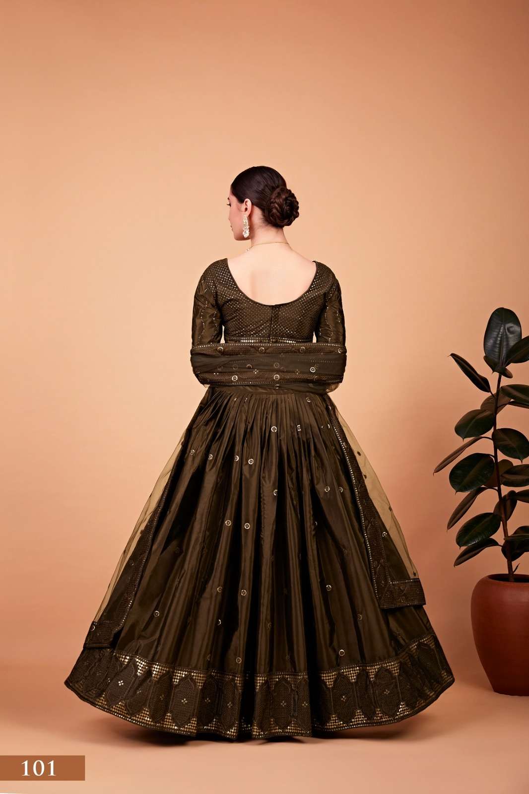 glorious mehendi green color lehenga choli 101 nayra vol 1 by aawiya 