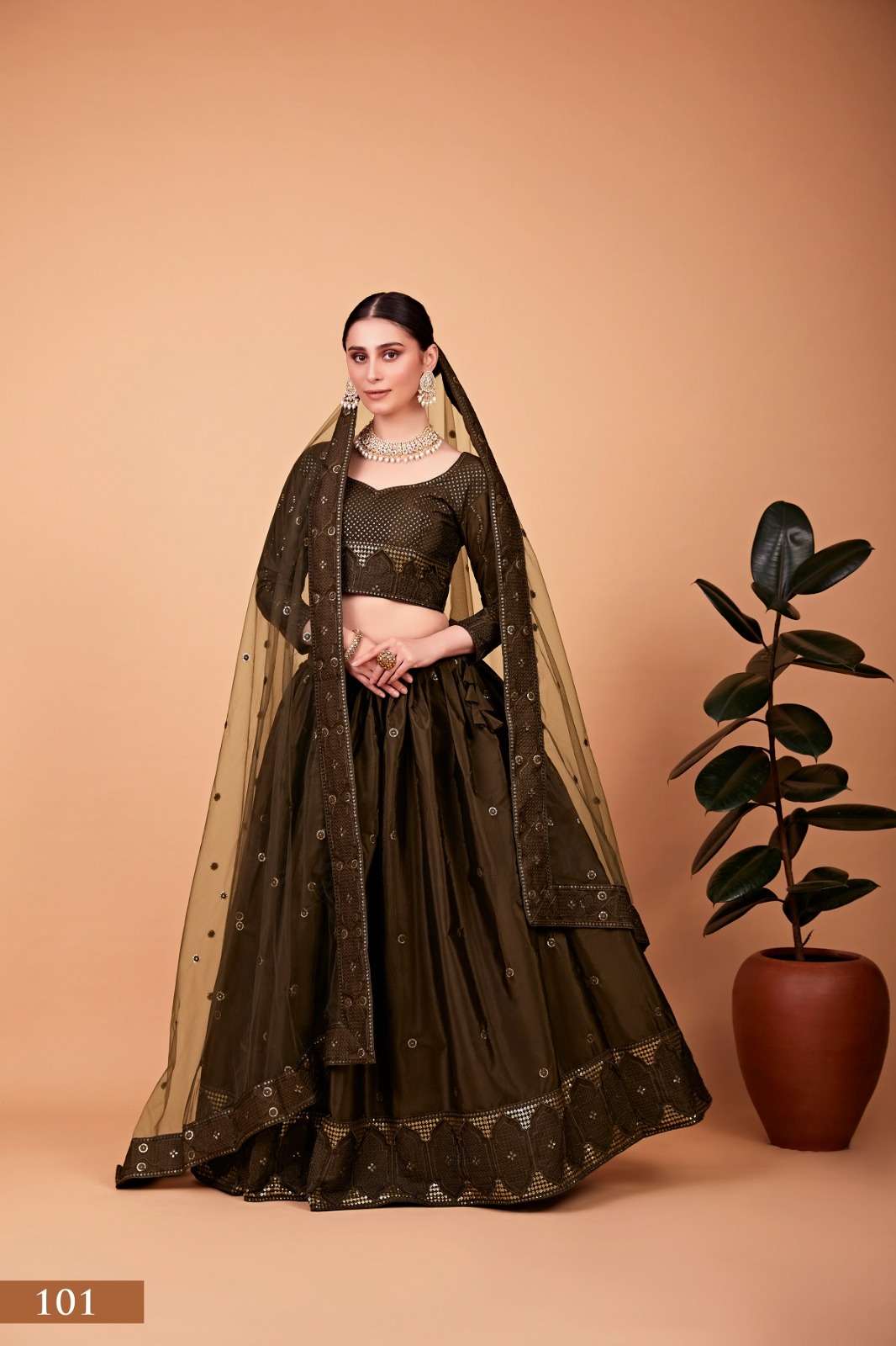 glorious mehendi green color lehenga choli 101 nayra vol 1 by aawiya 