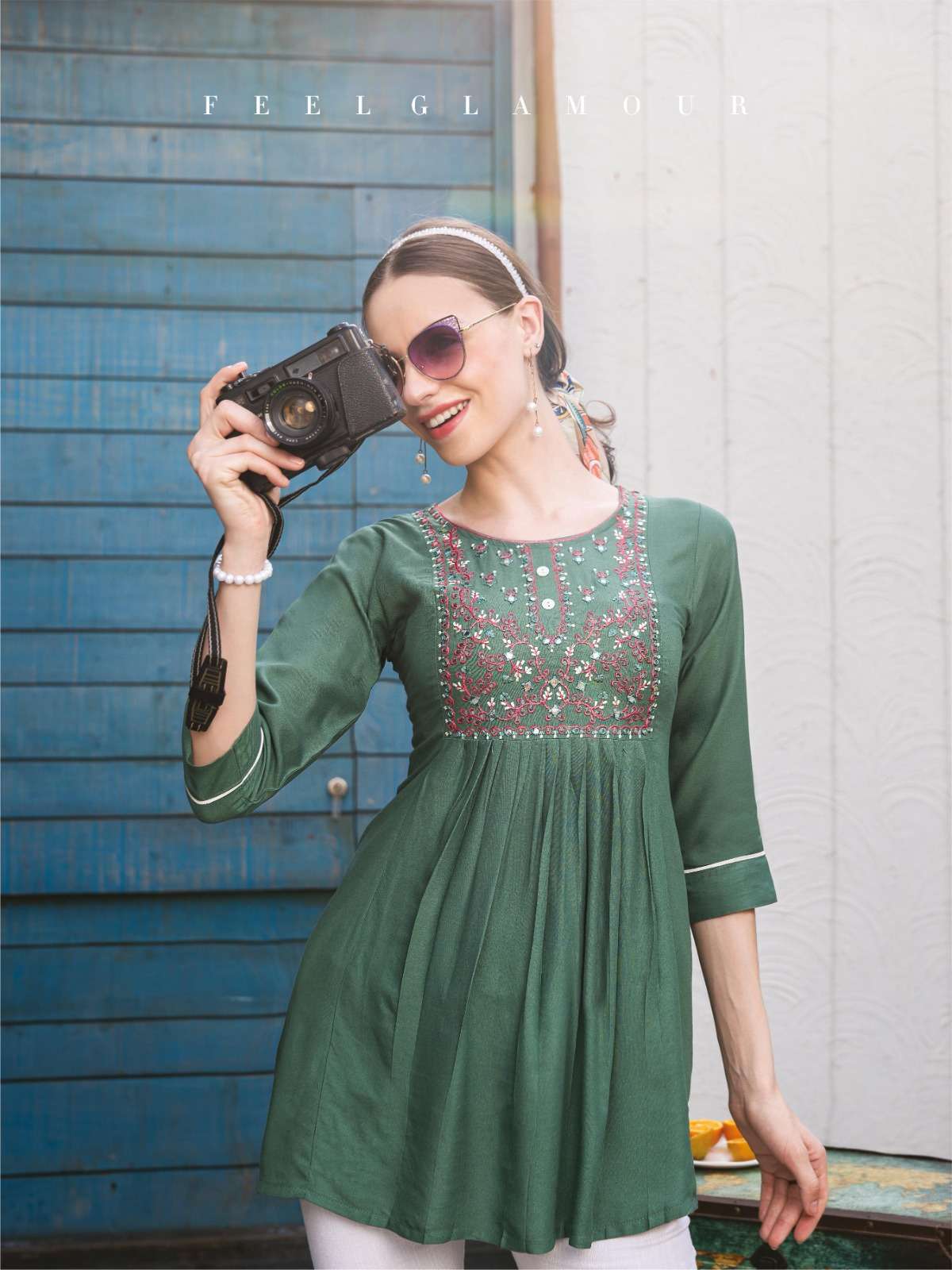 HERITAGE NEW KAJREE VOL-4 RAYON & RAYON SLUB SHORT TOP CATALOG WHOLESALER BEST RATE