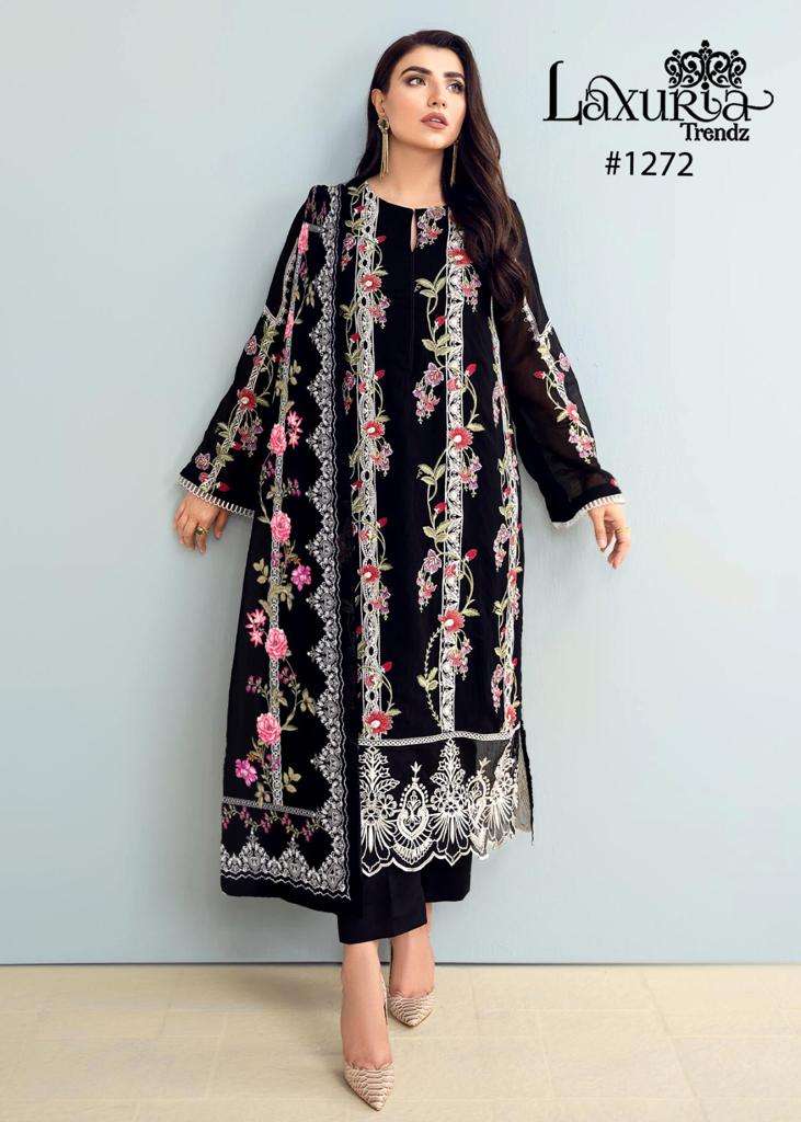 laxuria 1272 designer black color readymade beautiful pakistani salwar kameez 