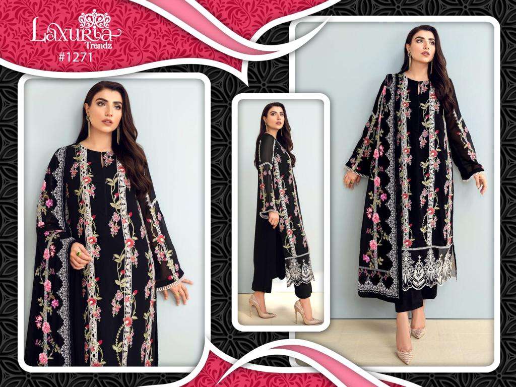 laxuria 1272 designer black color readymade beautiful pakistani salwar kameez 