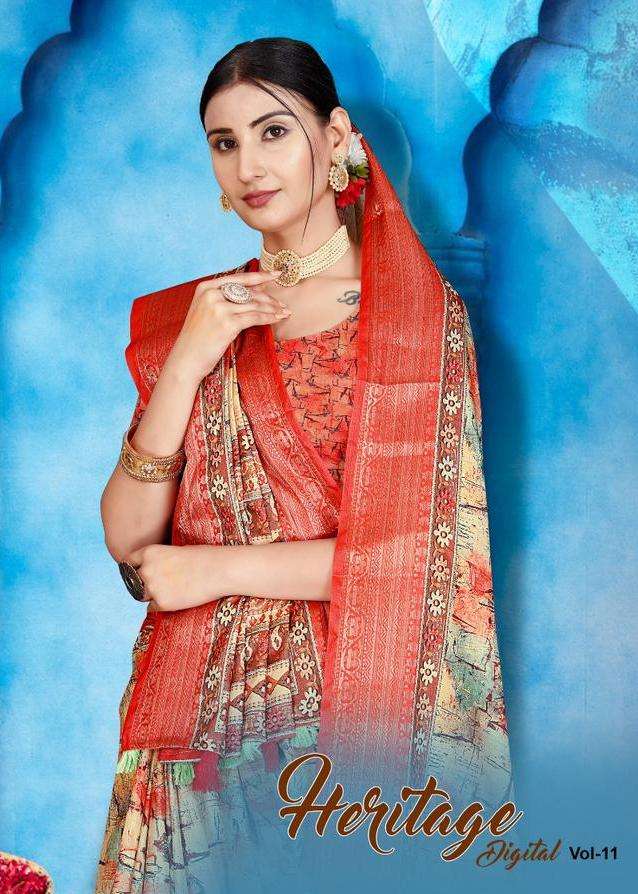 mintorsi heritage digital vol 11 adorable printed saree collection 