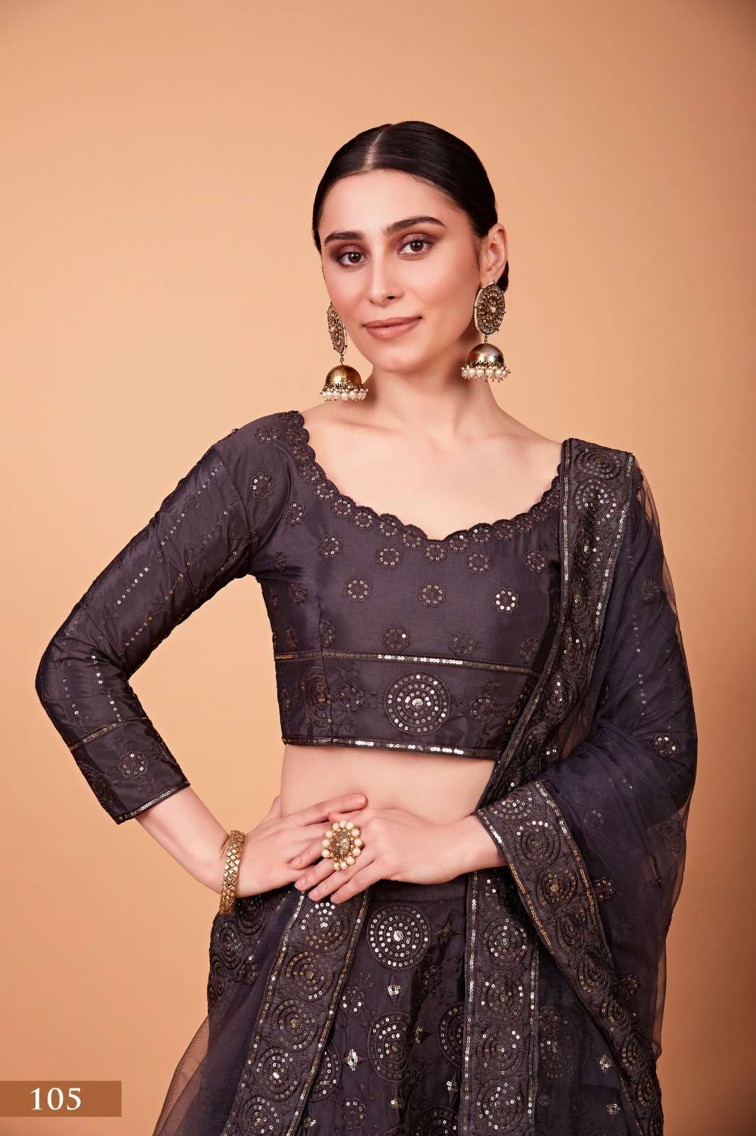 nayra vol 1 105 by aawiya grey color designer lehenga choli 