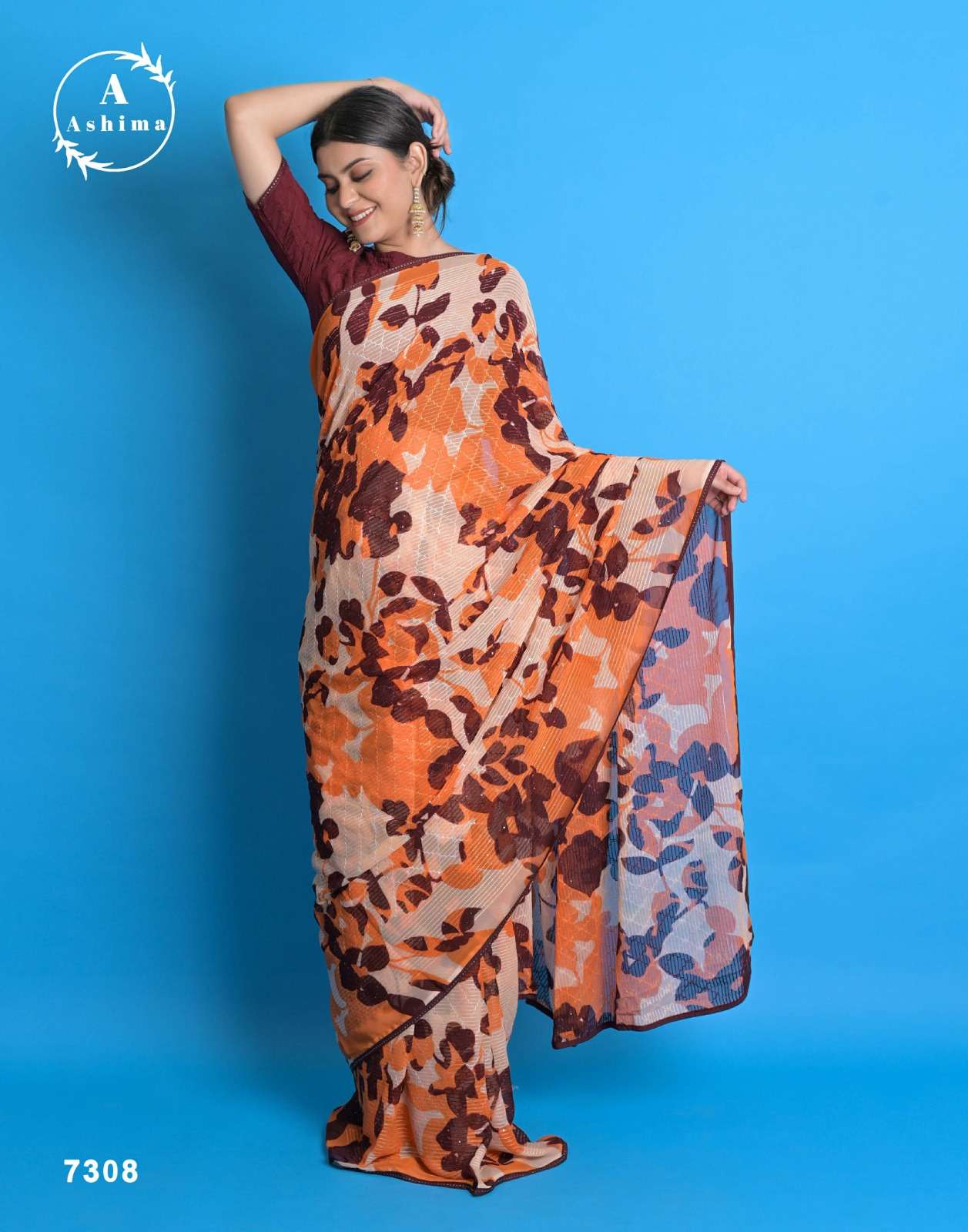 riha coloured by ashima color print amazing sarees collection  