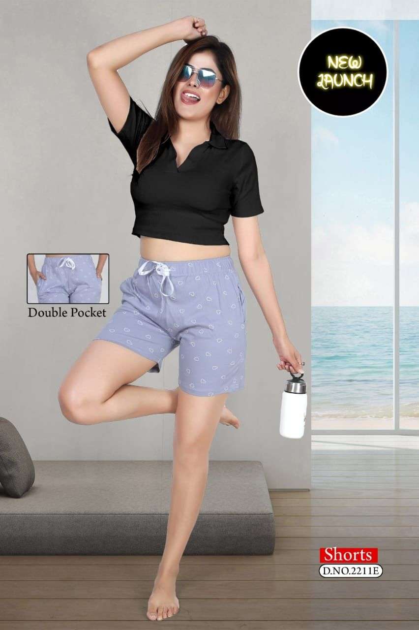 SUMMER SPECIAL SHINKER SHORTS POCKET VOL.2211 A Shinker Hosiery Cotton Print Night suits shorts Double Pocket CATALOG WHOELSAER BEST RATE