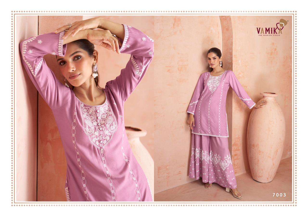 vamika present riwaaz vol 1 exclusive designer cord set kurti with plazzo 