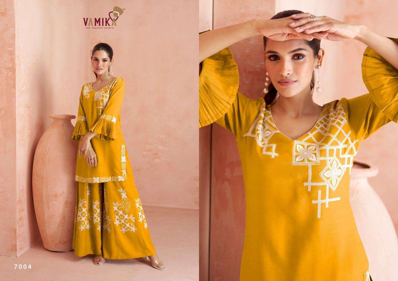 vamika present riwaaz vol 1 exclusive designer cord set kurti with plazzo 